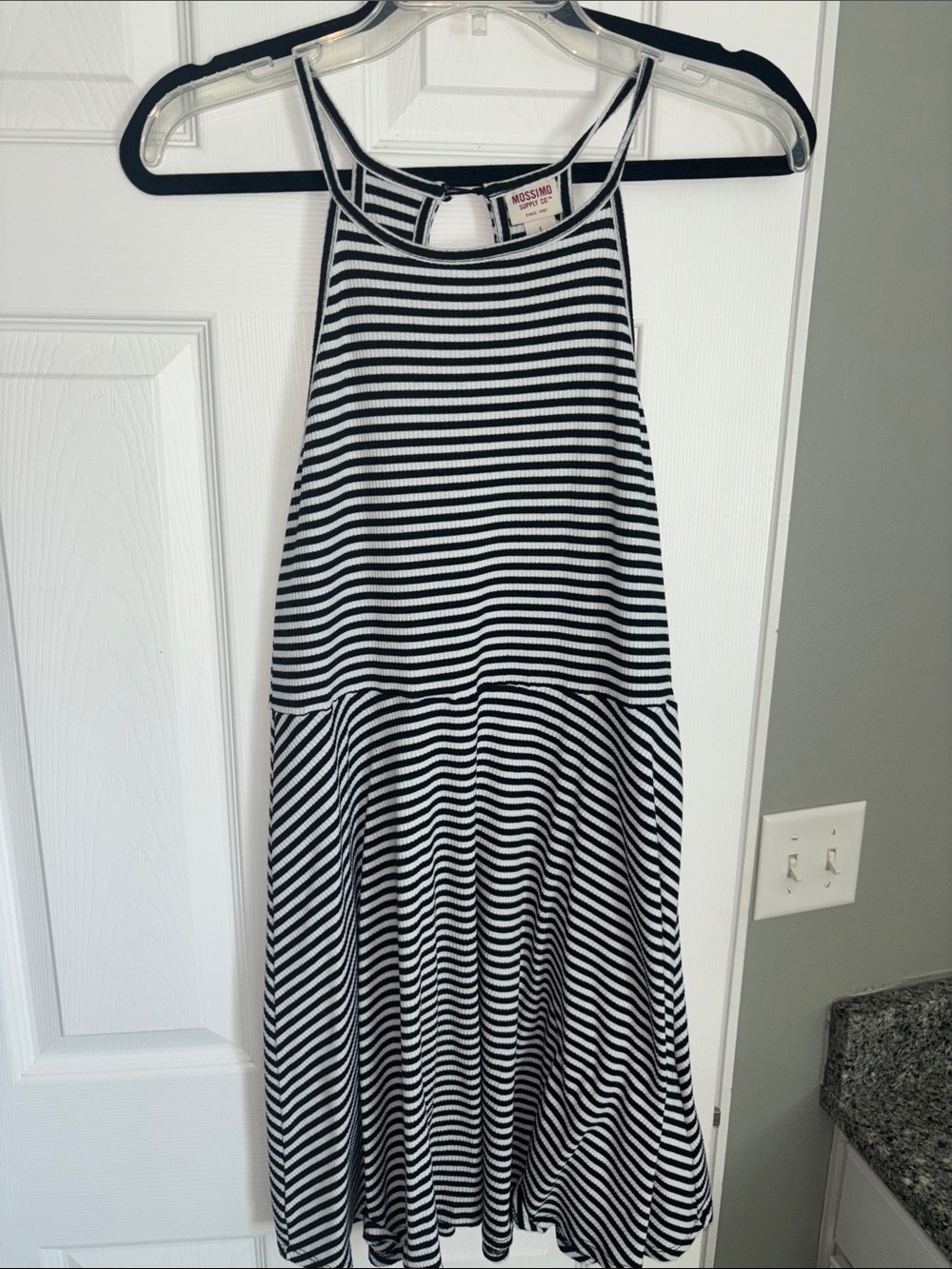 Mossimo Supply Co. Black and White Striped Halter Dress